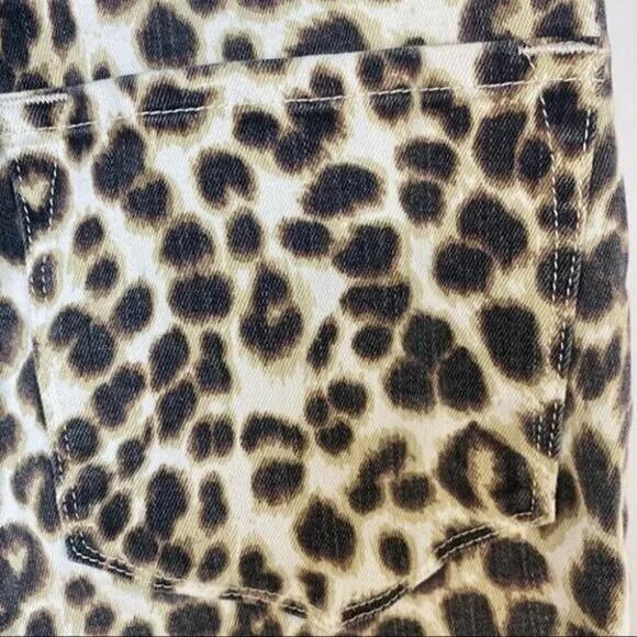 NWOT Frame Ali High Waist Cigarette Skinny Jeans Leopard Print Beige 24 - Picture 6 of 9